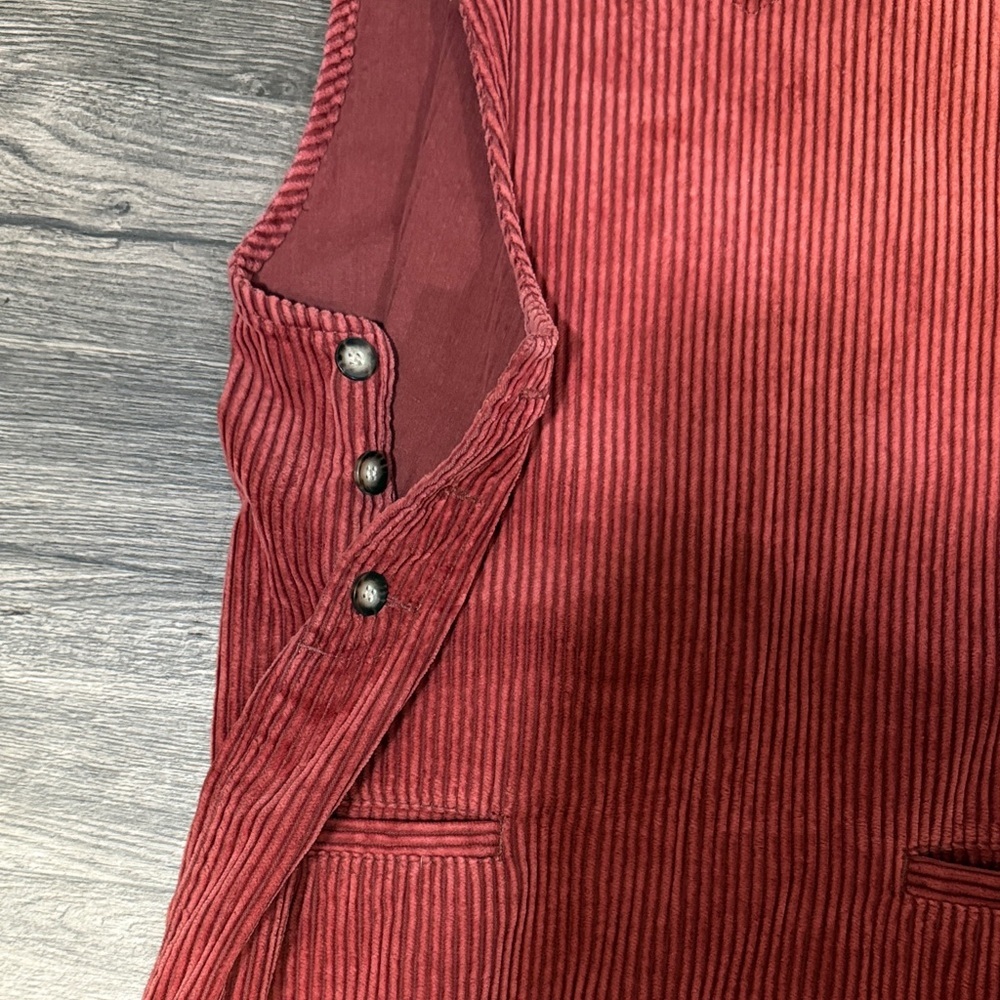 Ami Red Corduroy Pinafore Mini Dress - Picture 5 of 6